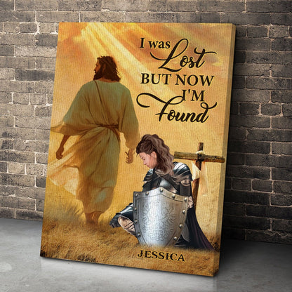 Personalized Warrior Of God I Once Was Lost But Now I'm Found Poster Canvas