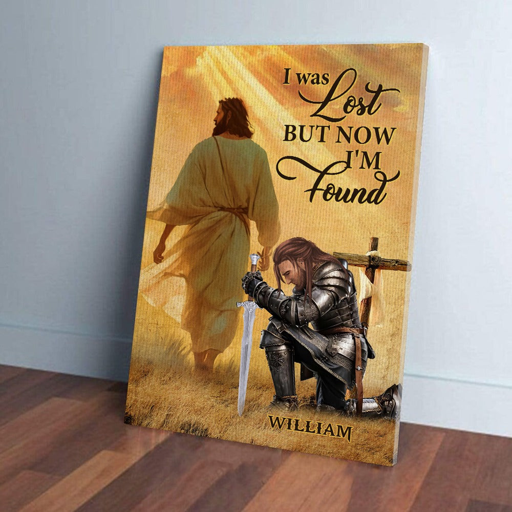 Personalized Warrior Of God I Once Was Lost But Now I'm Found Poster Canvas