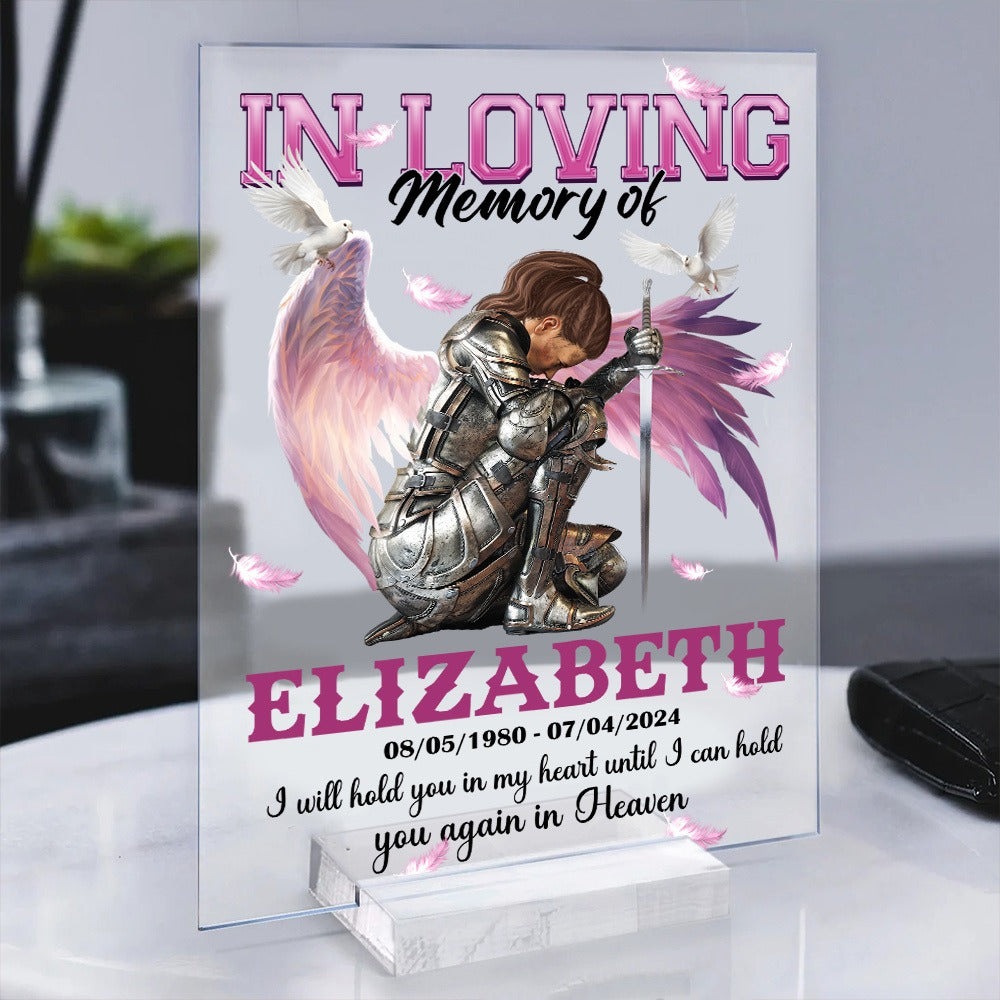 Personalized Woman Warrior Of God In Loving Memory Of Memorial Acrylic Plaque