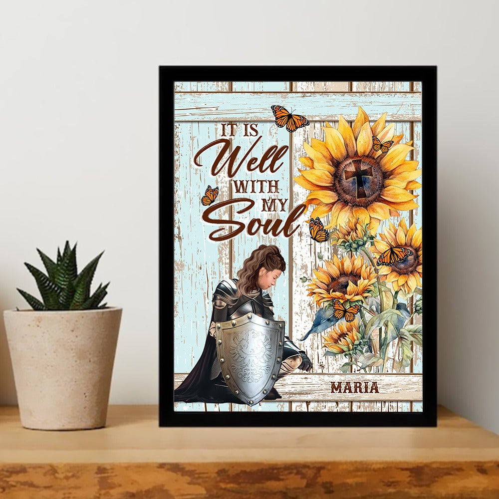 Personalized Warrior Of God It Is Well With My Soul Poster Canvas