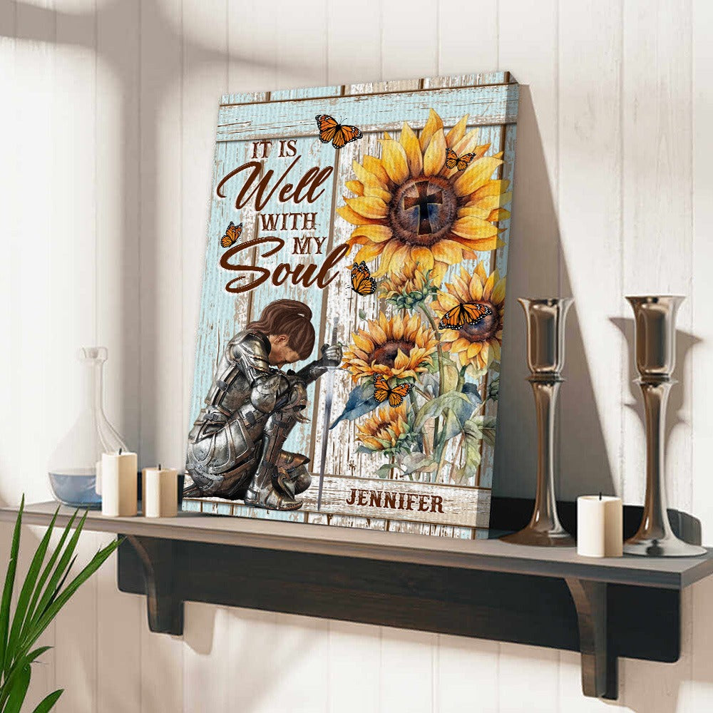 Personalized Warrior Of God It Is Well With My Soul Poster Canvas