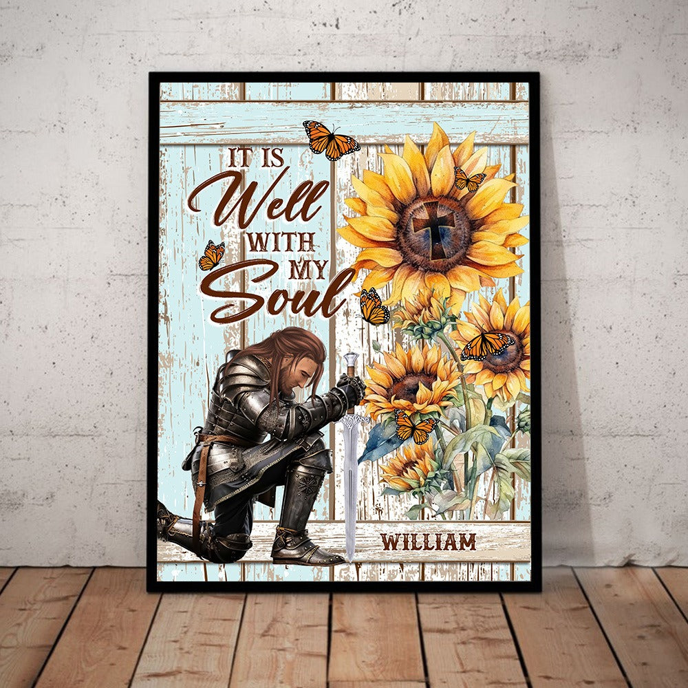 Personalized Warrior Of God It Is Well With My Soul Poster Canvas