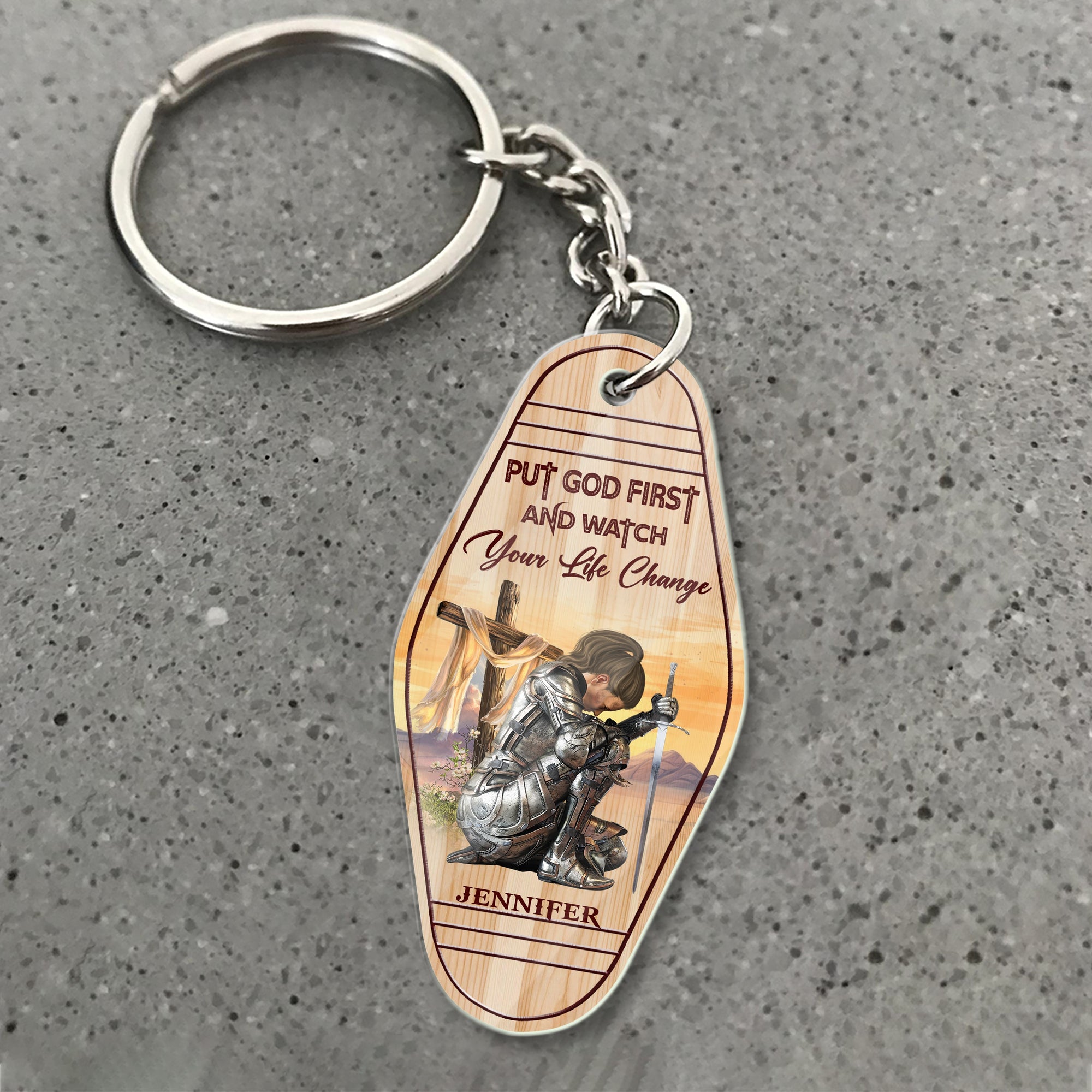 Personalized Warrior Of God Put God First And Watch Your Life Change Acrylic Keychain