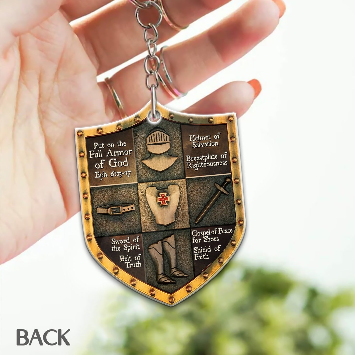 Personalized Warrior Of God Put On The Full Armor Of God-Ephesians 6:13-17 Shield Acrylic Keychain