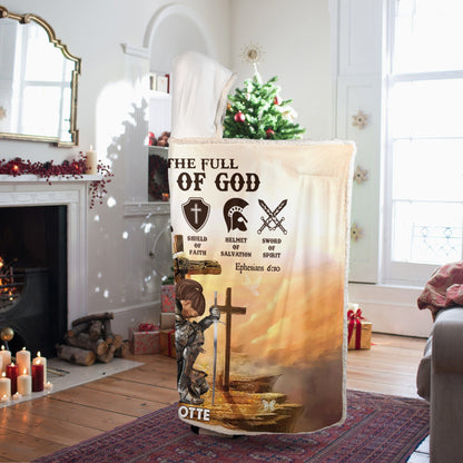 Personalized Warrior Of God Put On The Full Armor Of God Ephesians 6:10 Hooded Blanket