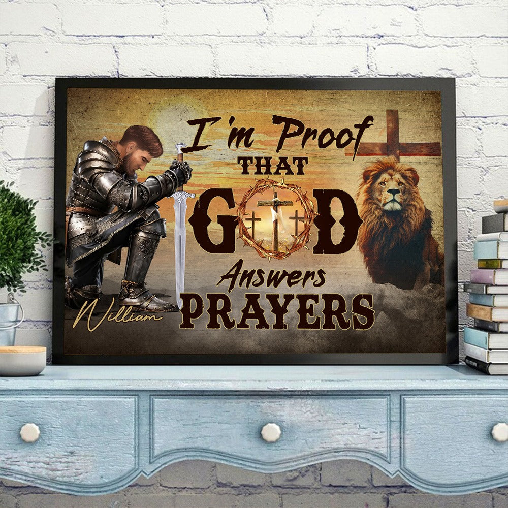 Personalized Warrior Of God, I Am Proof That God Answers Prayers Poster Canvas