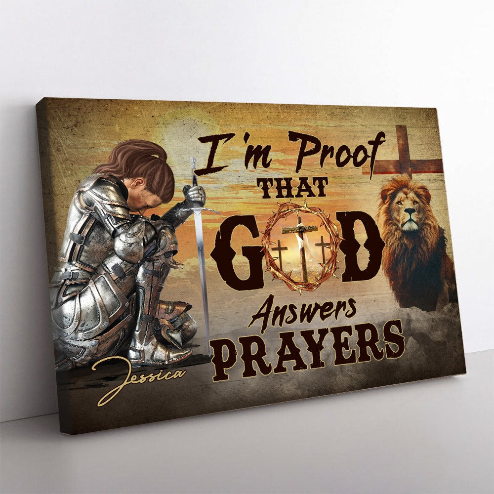 Personalized Warrior Of God, I Am Proof That God Answers Prayers Poster Canvas