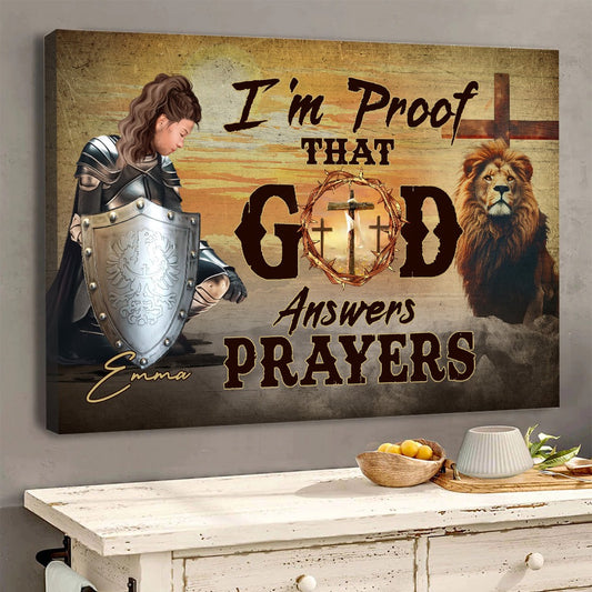 Personalized Warrior Of God, I Am Proof That God Answers Prayers Poster Canvas