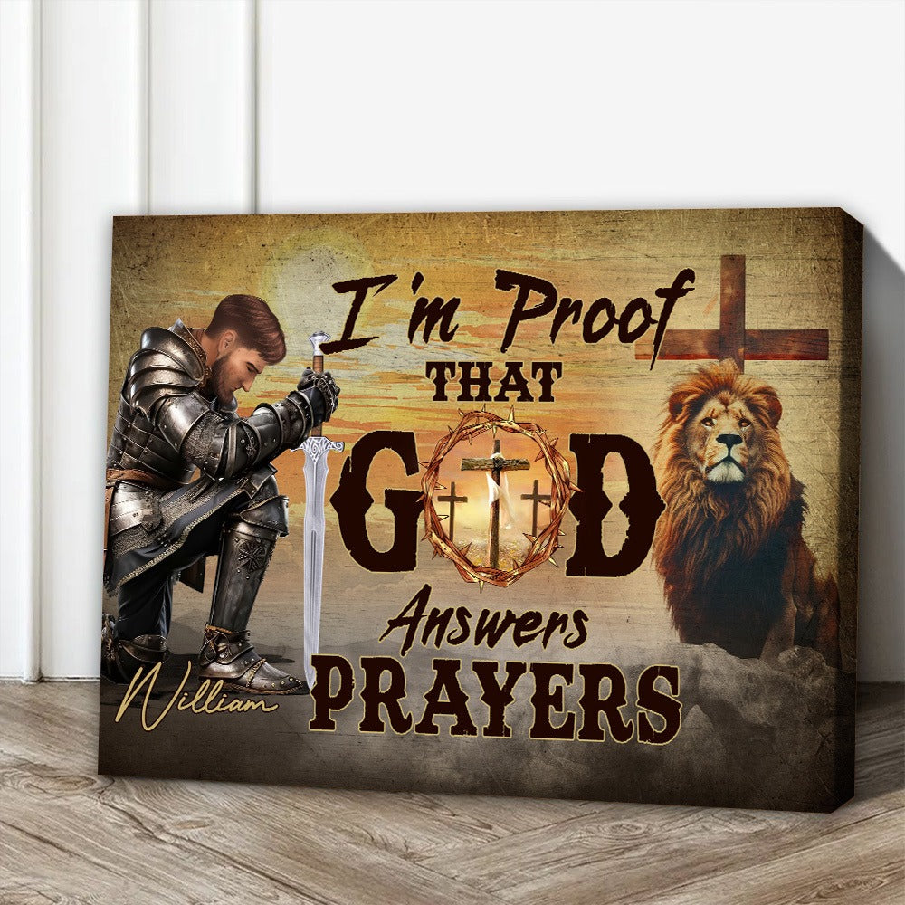 Personalized Warrior Of God, I Am Proof That God Answers Prayers Poster Canvas