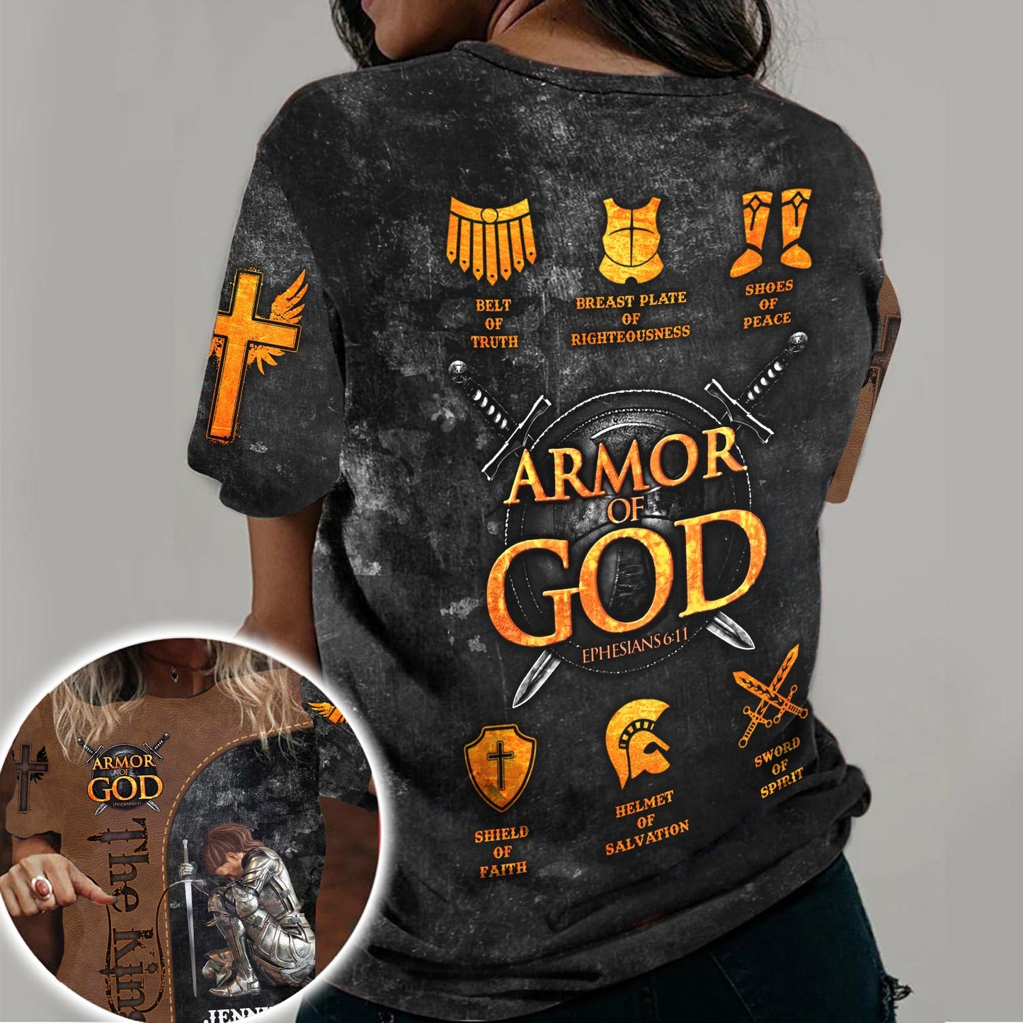 Personalized Warrior Of King, Armor of God-Ephesians 6:11 3D All Over Print T-Shirt And Hoodie