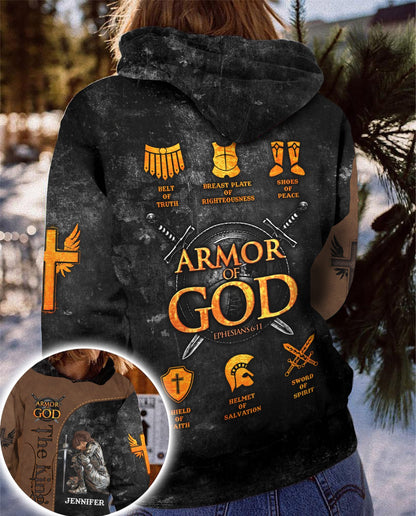 Personalized Warrior Of King, Armor of God-Ephesians 6:11 3D All Over Print T-Shirt And Hoodie