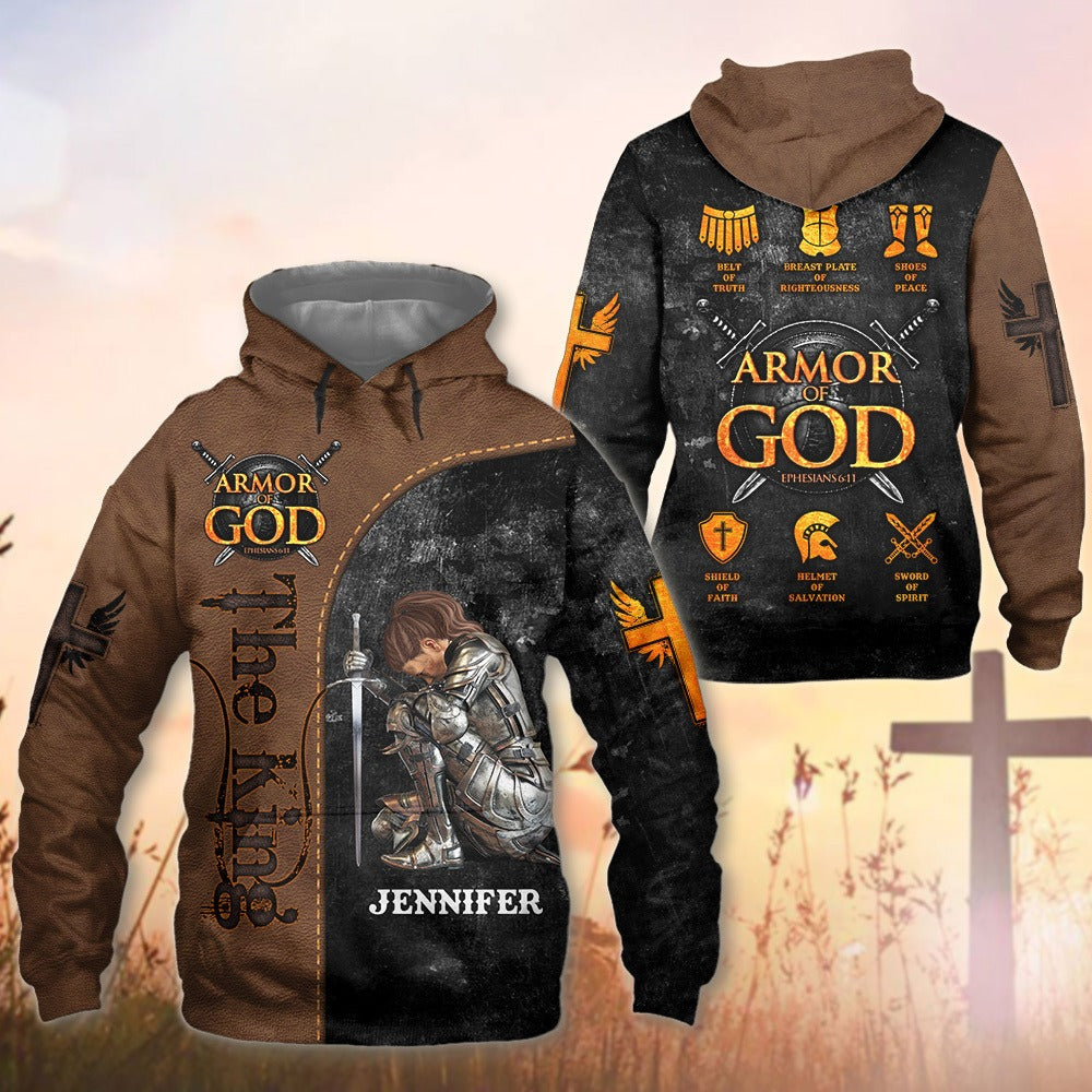 Personalized Warrior Of King, Armor of God-Ephesians 6:11 3D All Over Print T-Shirt And Hoodie