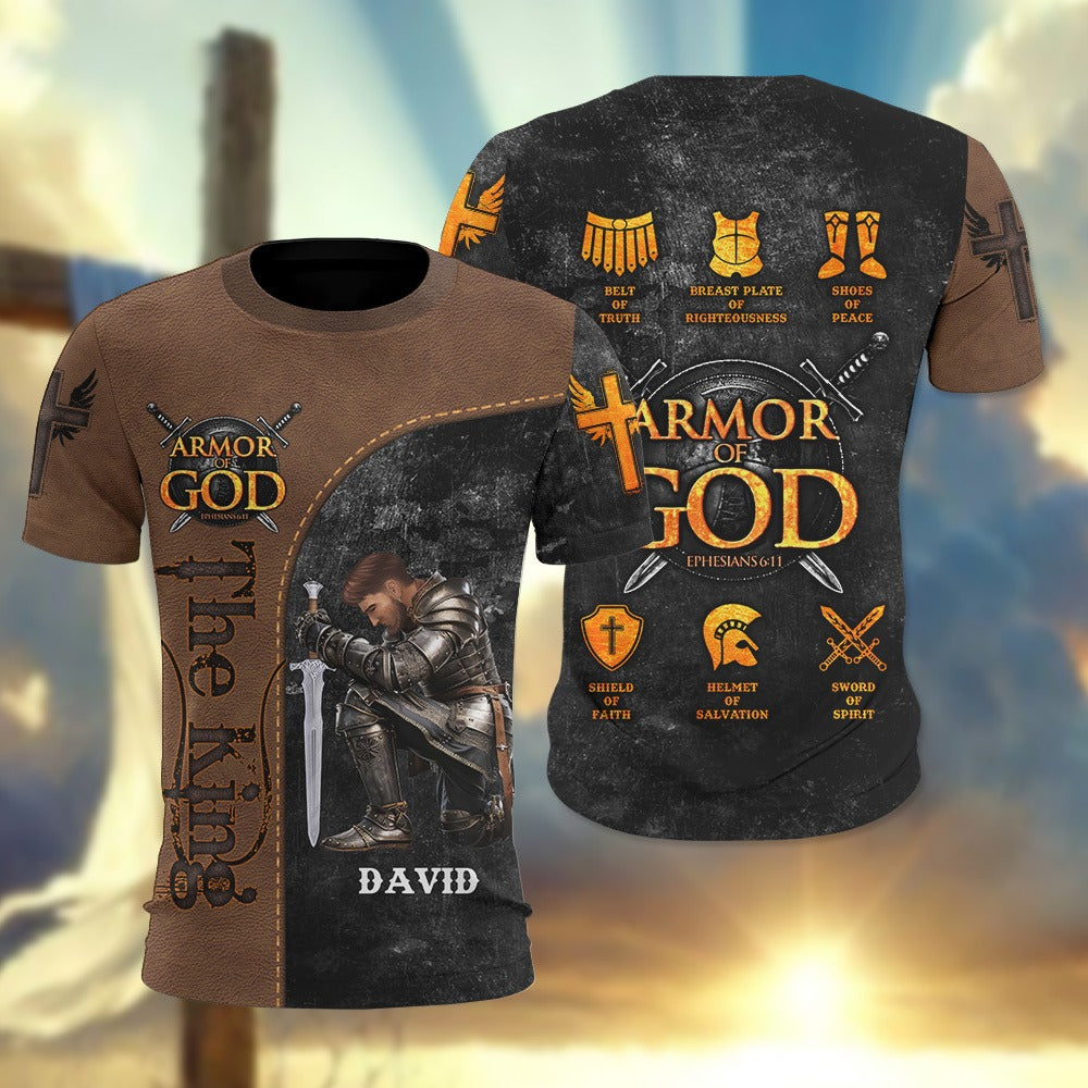 Personalized Warrior Of King, Armor of God-Ephesians 6:11 3D All Over Print T-Shirt And Hoodie