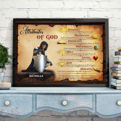 Personalized Warrior of God Attributes of God Eternal Omnipotent Christian Poster Canvas
