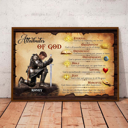 Personalized Warrior of God Attributes of God Eternal Omnipotent Christian Poster Canvas