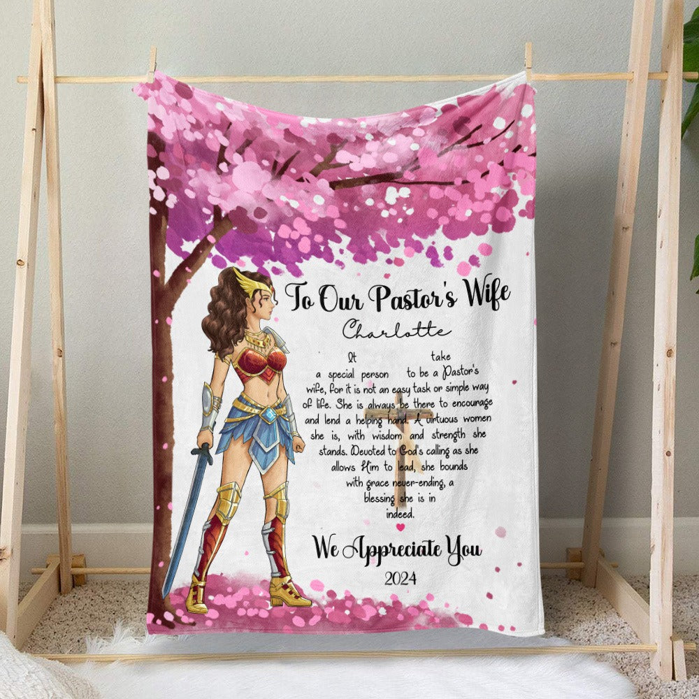 Personalized Wife Warrior To Our Pastors Wife Appreciation Blanket