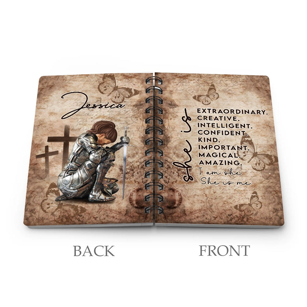 Personalized Woman Warrior Affirmations She Is Extraordinary Creative Intelligent I Am Me She Is Me Spiral Journal