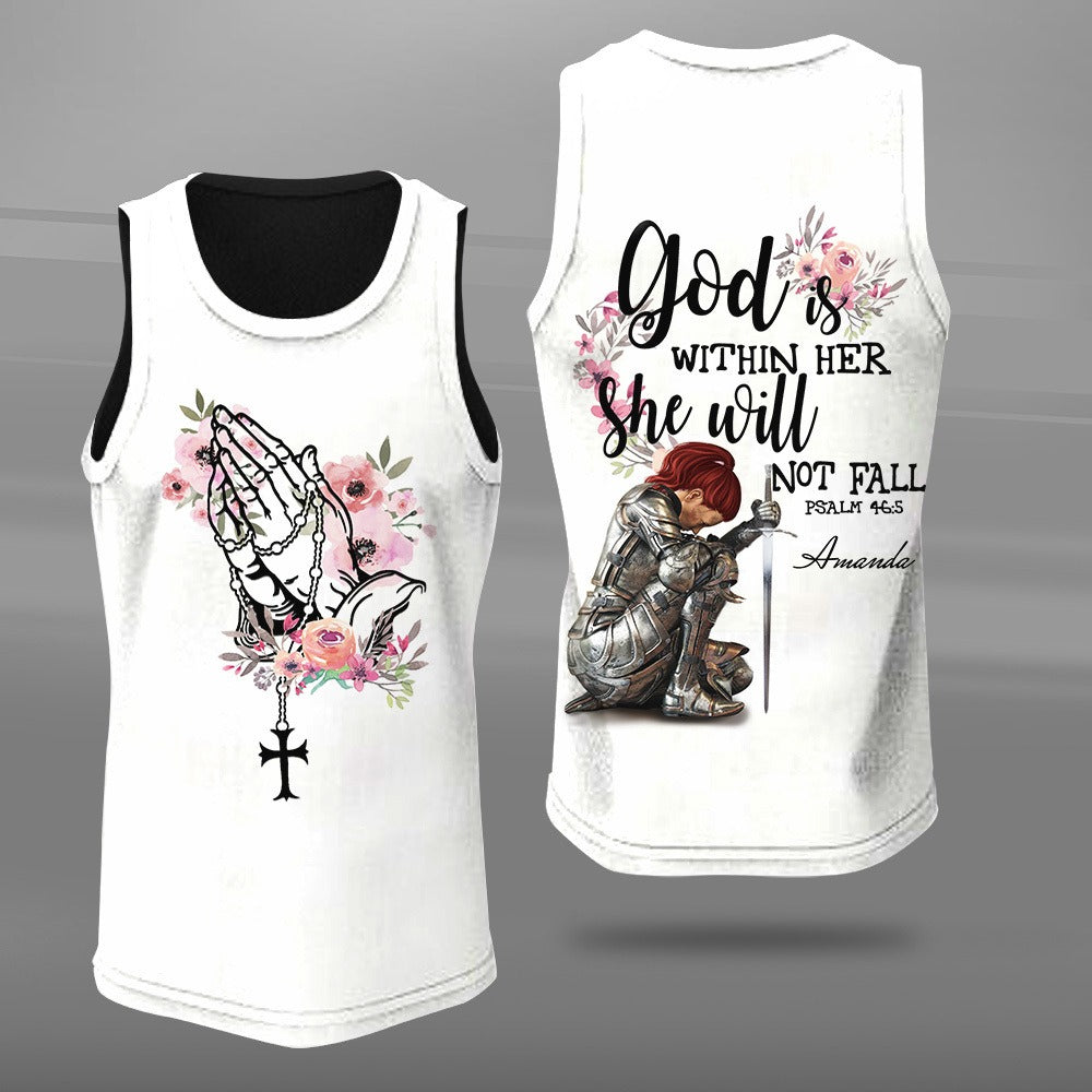 Personalized Woman Warrior God Is Within Her She Will Not Fall-Psalm 46:5 3D All Over Print T-Shirt And Hoodie