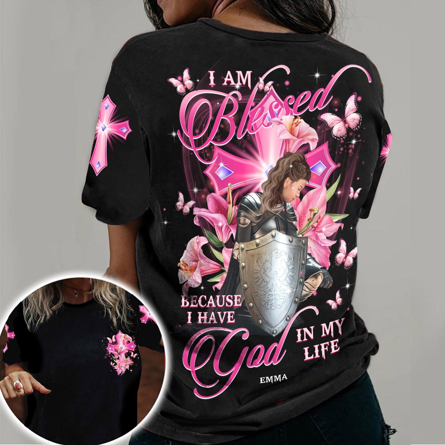 Personalized Woman Warrior I Am Blessed Because I Have God In My Life 3D All Over Print T-Shirt And Hoodie