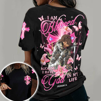 Personalized Woman Warrior I Am Blessed Because I Have God In My Life 3D All Over Print T-Shirt And Hoodie