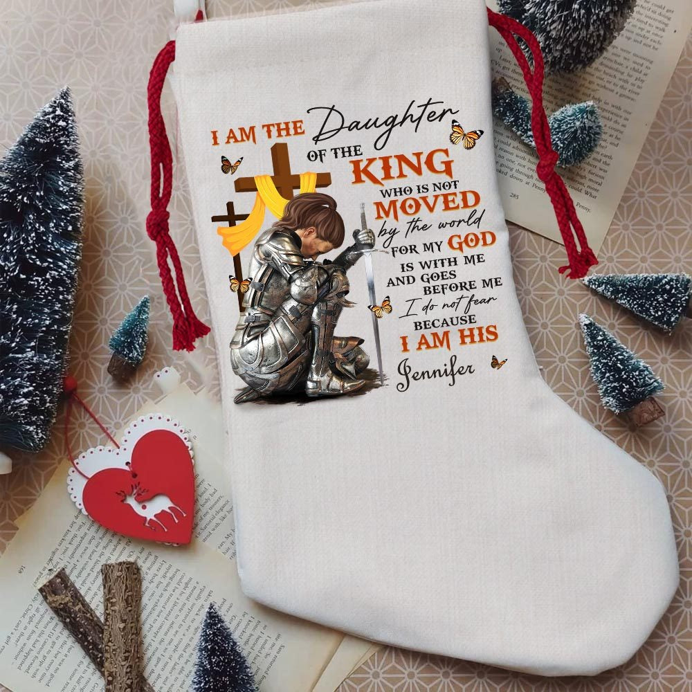 Personalized Woman Warrior I Am The Daughter Of The King Do Not Fear Because I Am His Natural Christmas Stocking