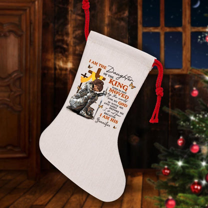 Personalized Woman Warrior I Am The Daughter Of The King Do Not Fear Because I Am His Natural Christmas Stocking