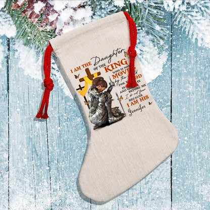 Personalized Woman Warrior I Am The Daughter Of The King Do Not Fear Because I Am His Natural Christmas Stocking