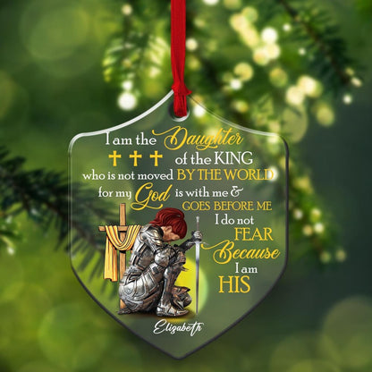 Personalized Woman Warrior I Am The Daughter Of The King Do Not Fear Because I Am His Shield Acrylic Ornament