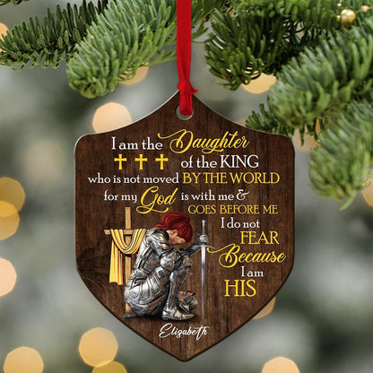 Personalized Woman Warrior I Am The Daughter Of The King Do Not Fear Because I Am His Shield Wooden Ornament