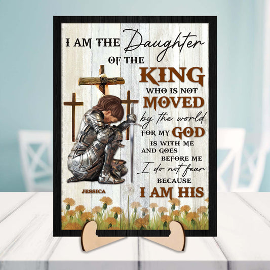 Personalized Woman Warrior I Am The Daughter Of The King Do Not Fear Because I Am His 2-Layers Wooden Plaque