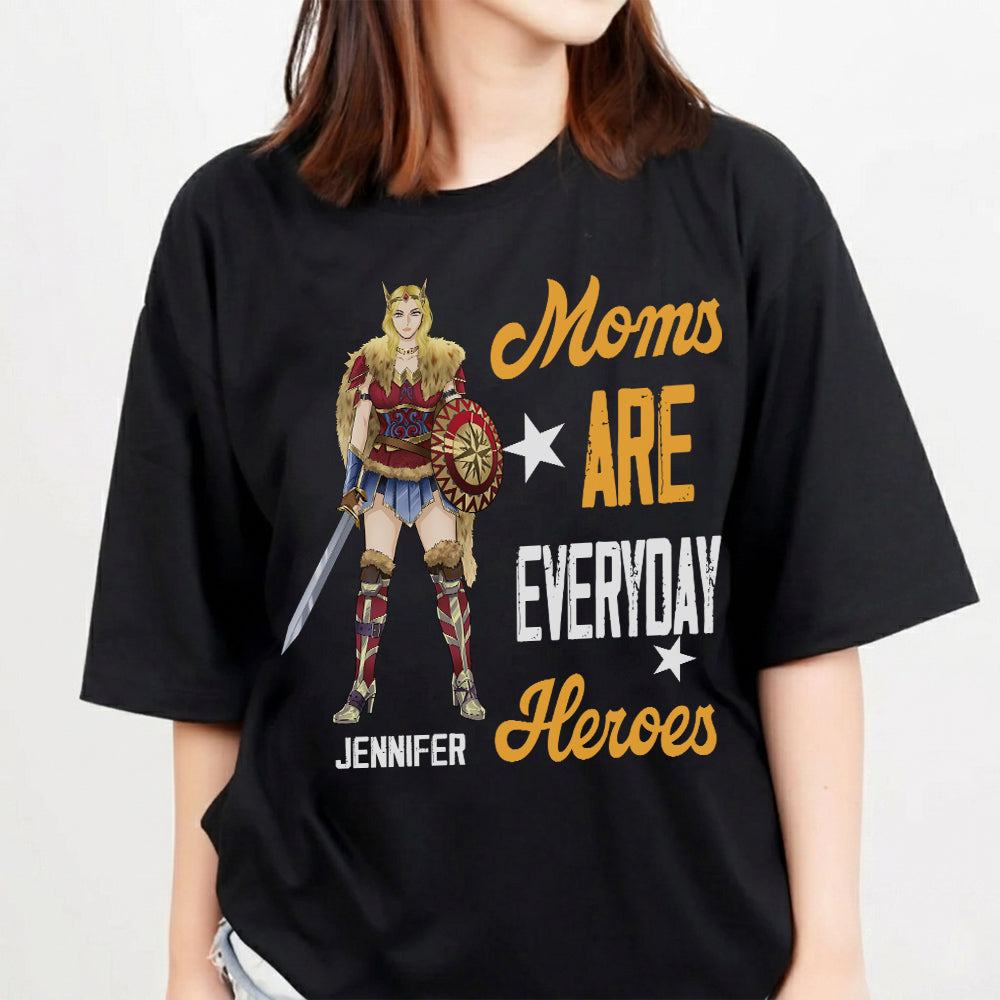 Personalized Woman Warrior Moms Are Everyday Heroes T-Shirt