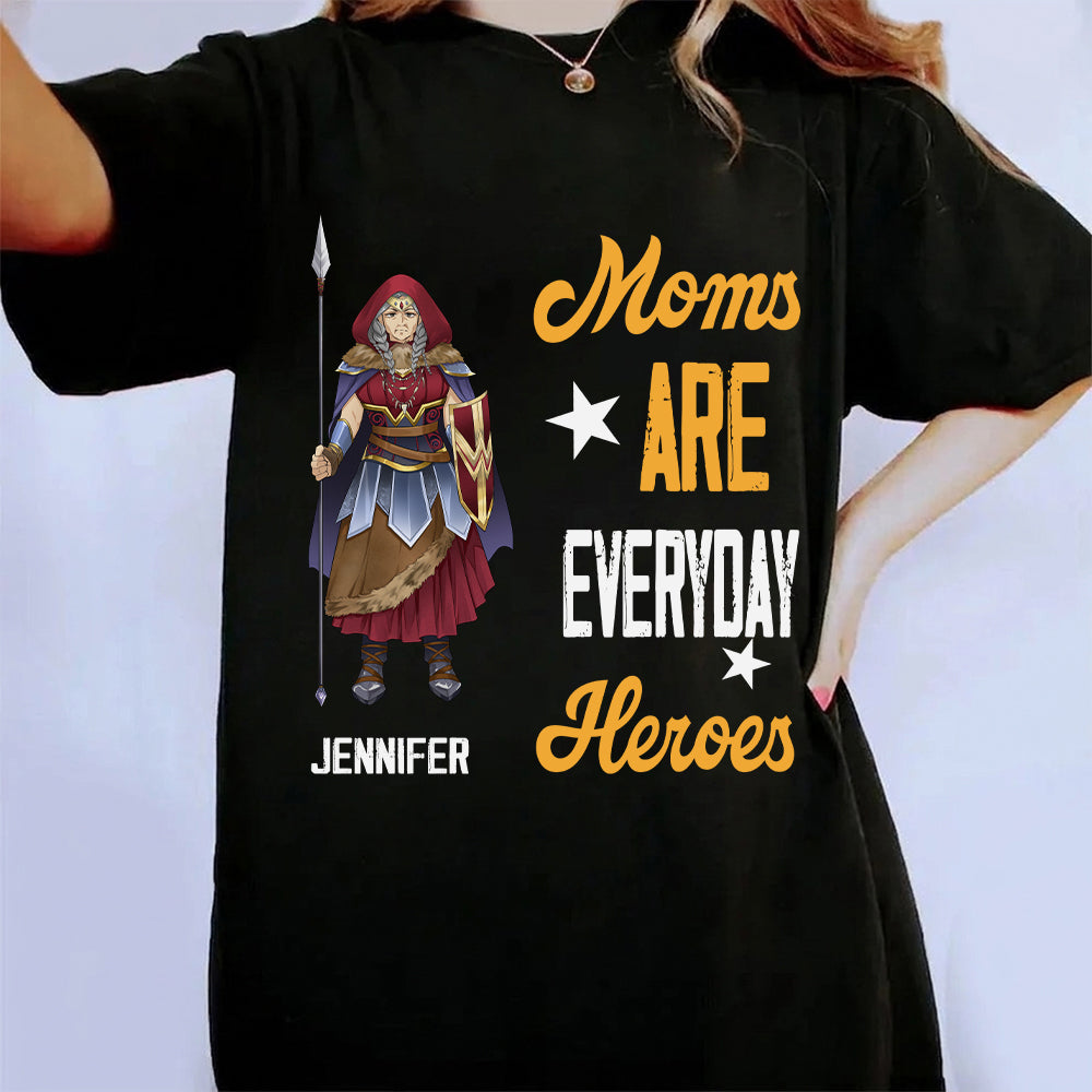 Personalized Woman Warrior Moms Are Everyday Heroes T-Shirt