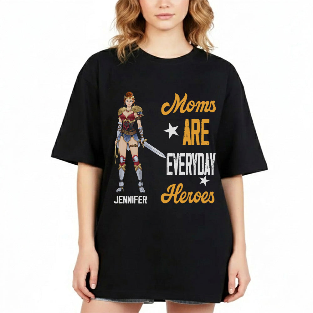 Personalized Woman Warrior Moms Are Everyday Heroes T-Shirt