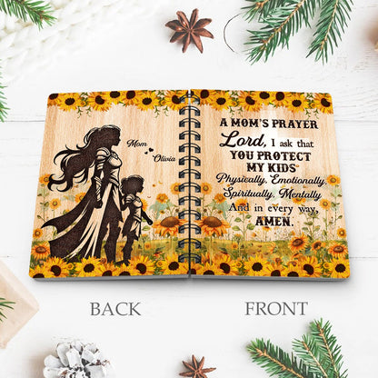 Personalized Woman Warrior Of God A Mom's Prayer, Lord, I Ask That You Protect My Kids Spiral Journal