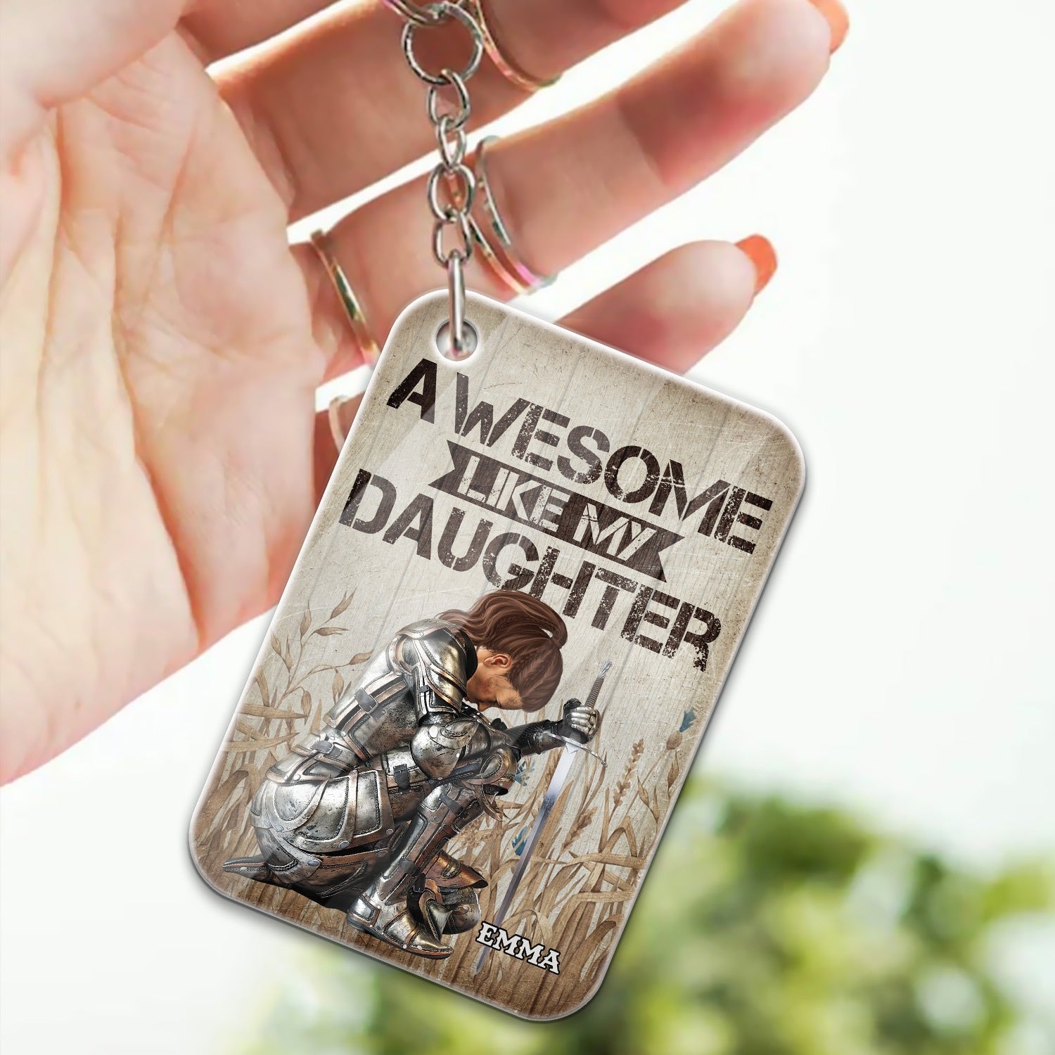 Personalized Daughter Warrior Of God Awesome Like My Daughter, Custom Father's Acrylic Keychain