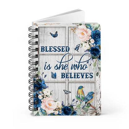 Personalized Woman Warrior Of God Blessed Is She Who Believes Spiral Journal