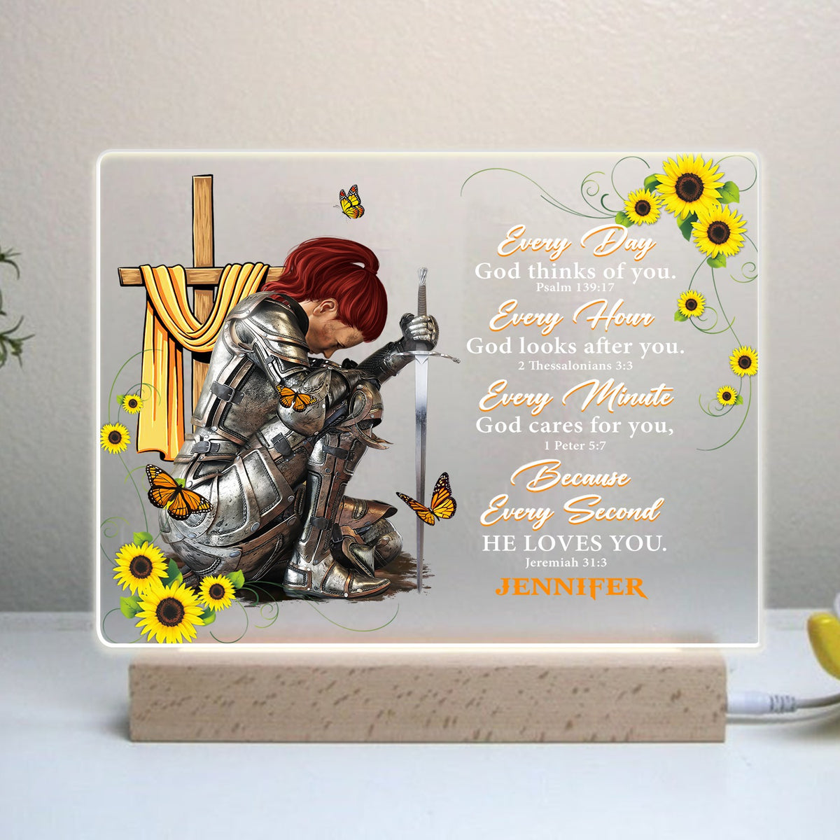 Personalized Woman Warrior Of God Everyday God Thinks Of You Acrylic ...
