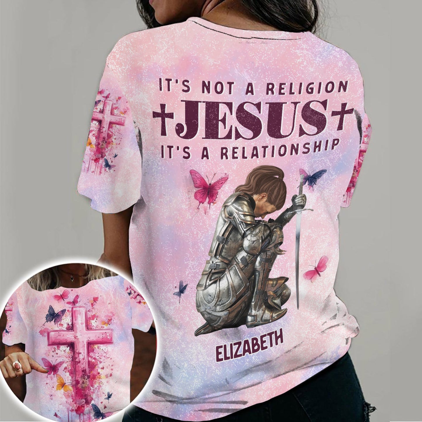 Personalized Woman Warrior Of God It's a Relationship with Jesus 3D All Over Print T-Shirt And Hoodie