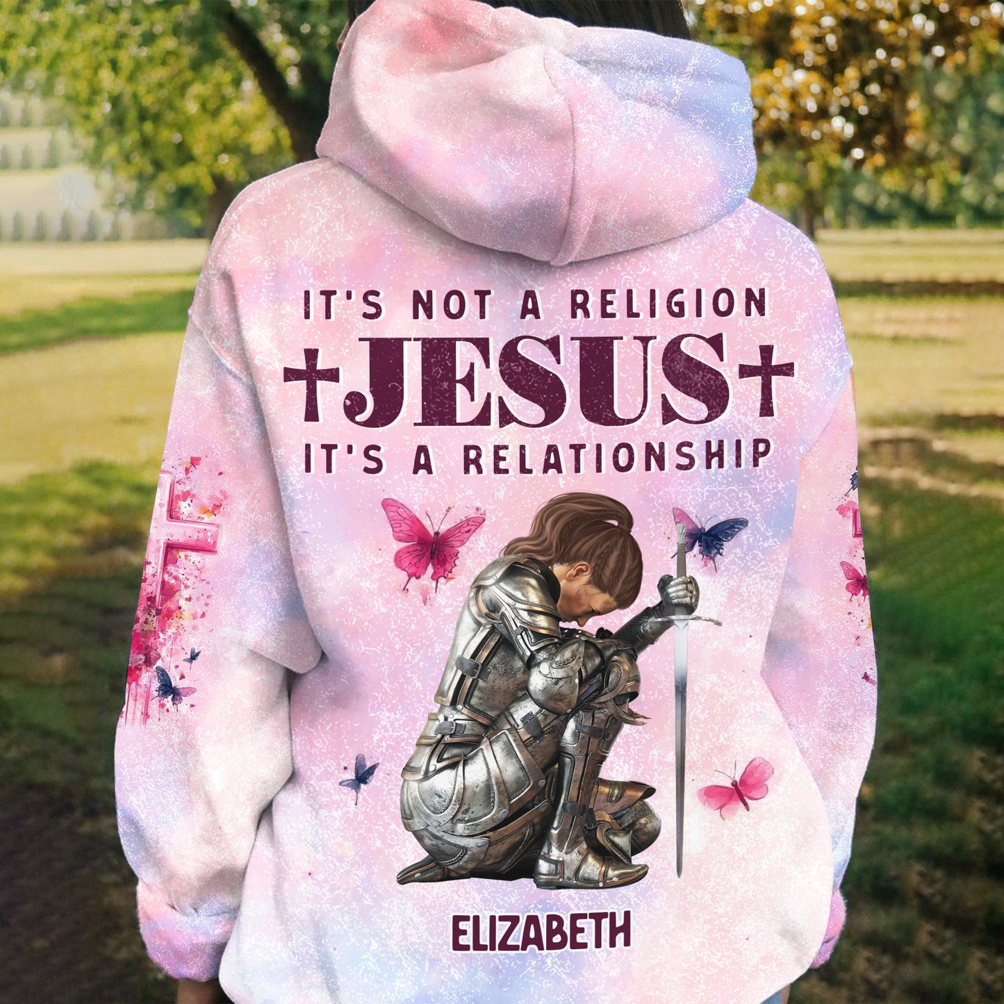 Personalized Woman Warrior Of God It's a Relationship with Jesus 3D All Over Print T-Shirt And Hoodie