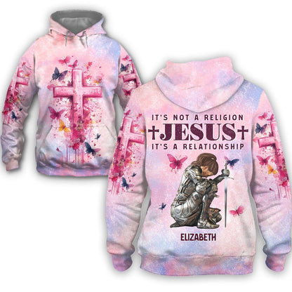 Personalized Woman Warrior Of God It's a Relationship with Jesus 3D All Over Print T-Shirt And Hoodie