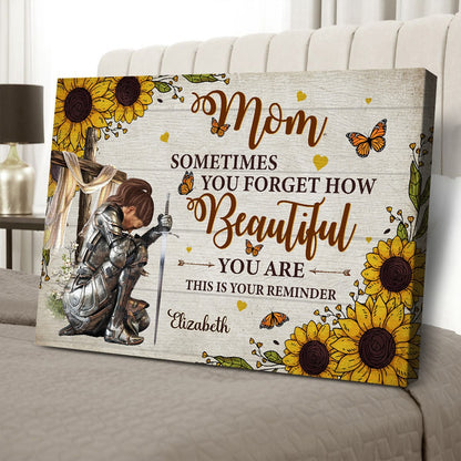 Personalized Woman Warrior Of God Mom Sometimes You Forget How Beautiful Poster Canvas