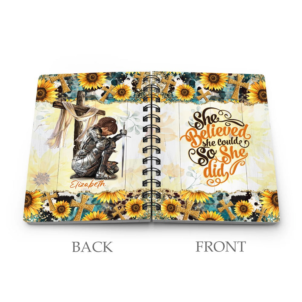 Personalized Woman Warrior Of  God She Believed She Could So She Did Spiral Journal