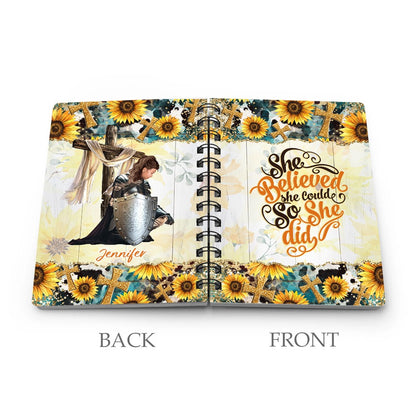 Personalized Woman Warrior Of  God She Believed She Could So She Did Spiral Journal