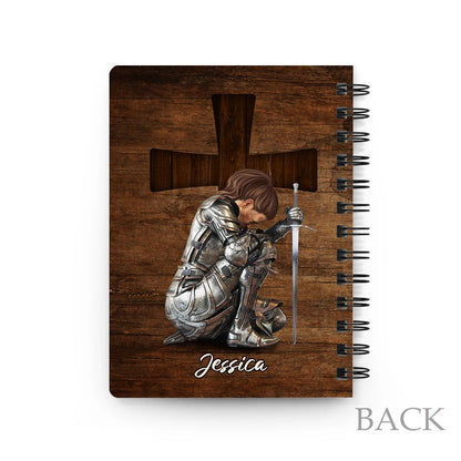 Personalized Woman Warrior Of God Stay Positive Work Hard Make it Happen Spiral Journal