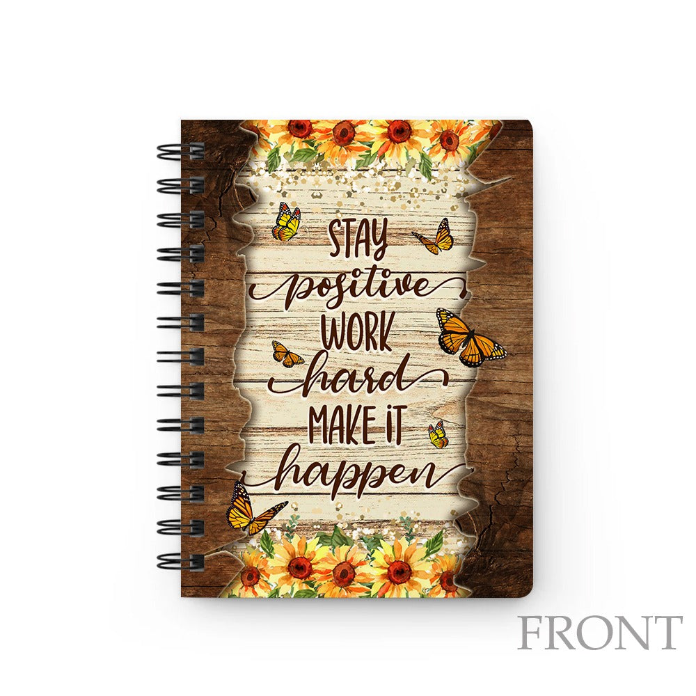 Personalized Woman Warrior Of God Stay Positive Work Hard Make it Happen Spiral Journal