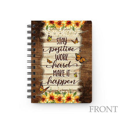 Personalized Woman Warrior Of God Stay Positive Work Hard Make it Happen Spiral Journal