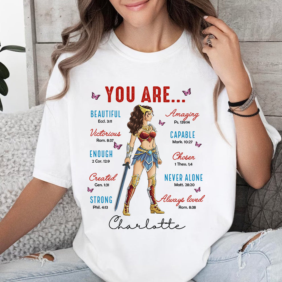 Personalized Woman Warrior You Are Beautiful Amazing Victorious Capable T-Shirt