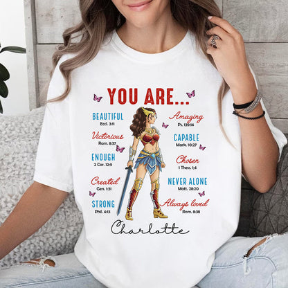 Personalized Woman Warrior You Are Beautiful Amazing Victorious Capable T-Shirt