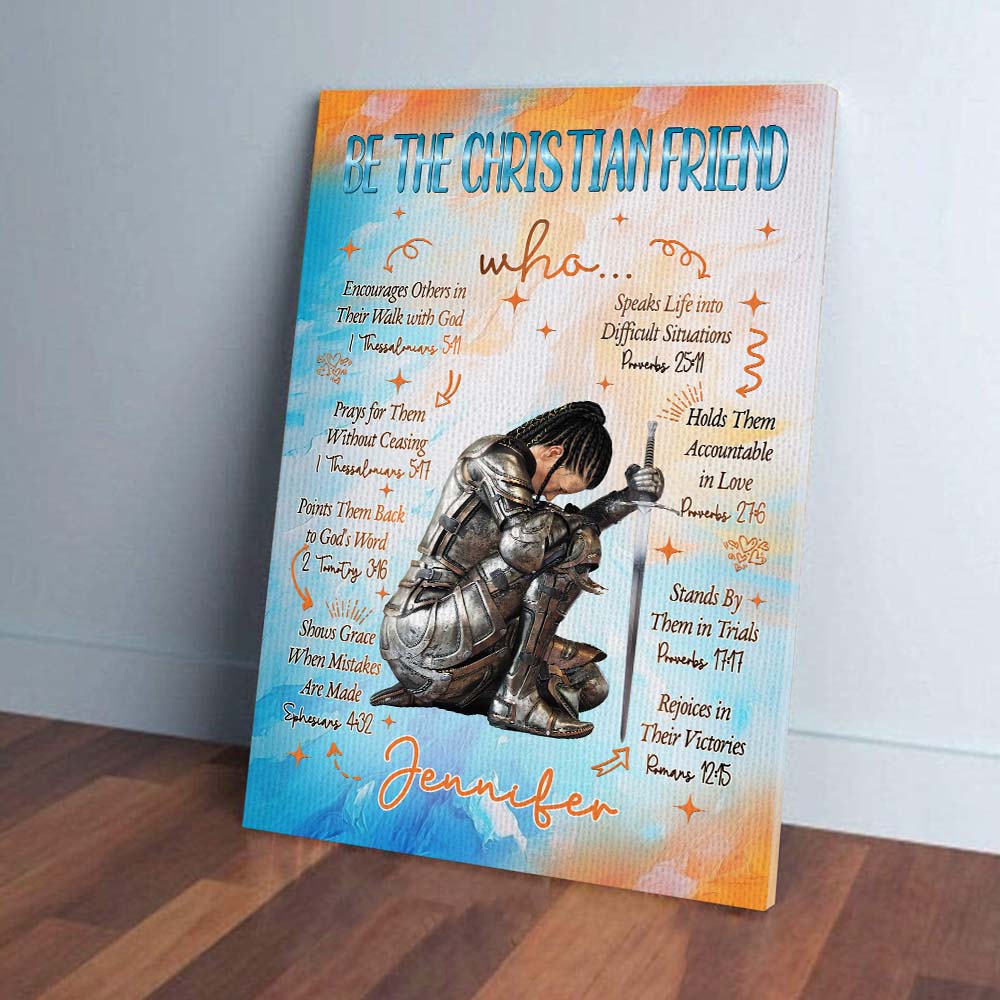 Personalized Woman Warrior of God Be The Christian Friend Poster Canvas