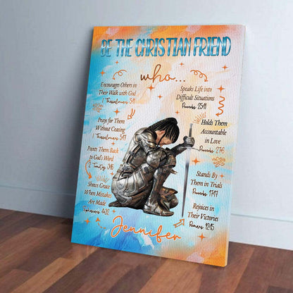 Personalized Woman Warrior of God Be The Christian Friend Poster Canvas